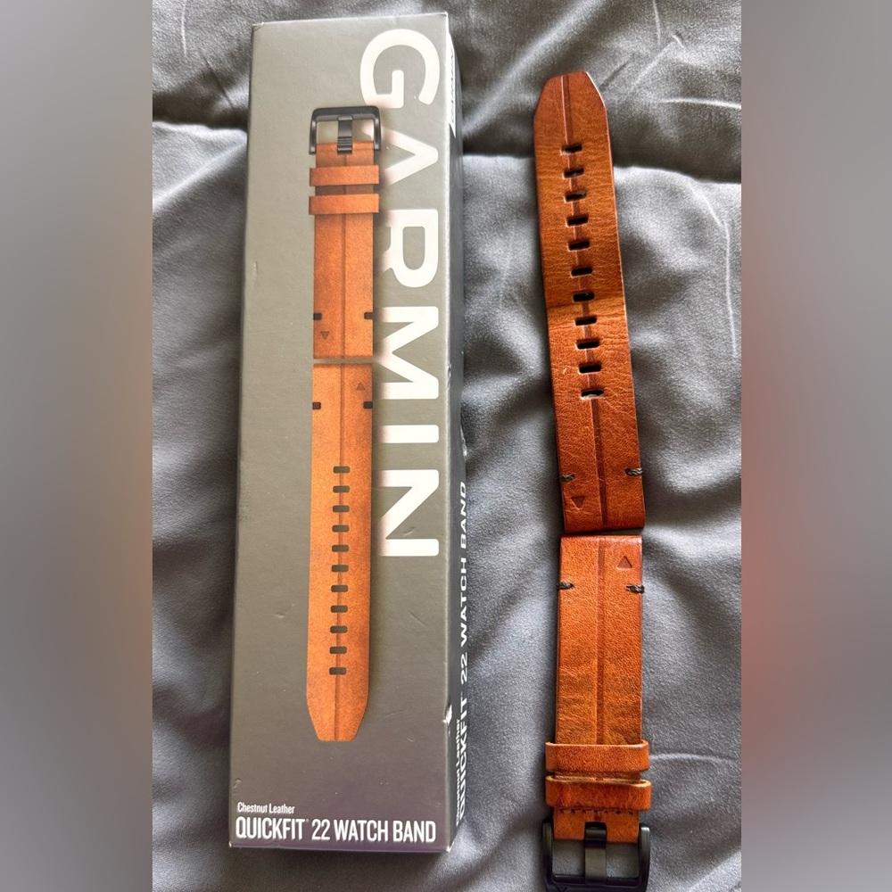 Garmin Quickfit 22 Leather Watch Strap